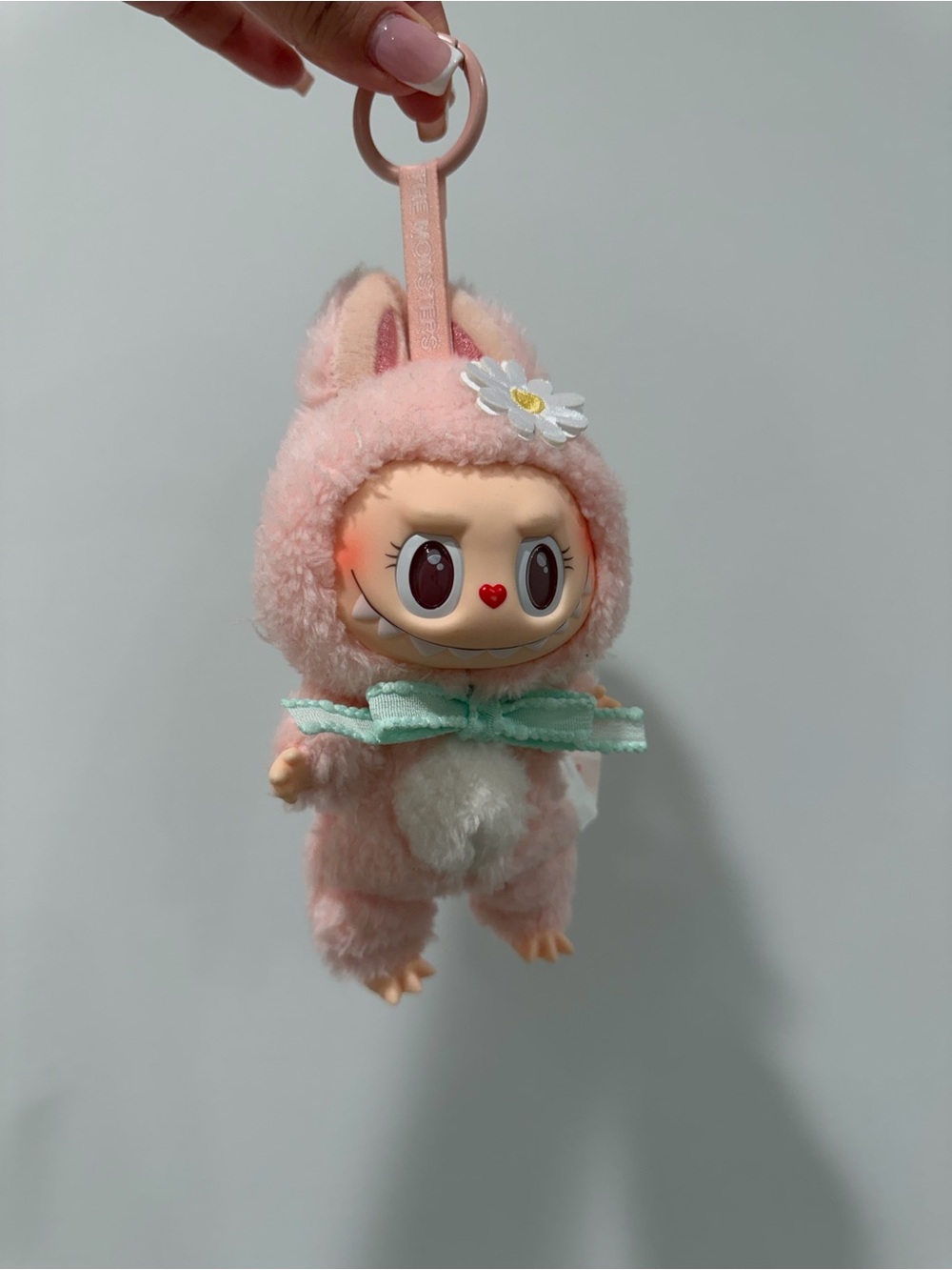 Plush Pink Bunny Keychain Toy - Cute Hanging lebubu